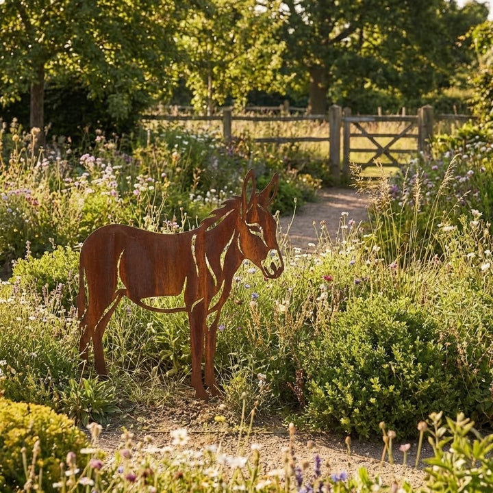 Kapaga - Gartenfigur aus Rost auf Einschlagbeinen - Metall Tierfigur - Edelrost Dekofigur - Tier Fig