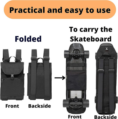 SusggO Pack: 1 x Rucksack Skateboard Tasche + 1 x T-Schlüssel Skate Werkzeug T-Schlüssel Skateboard