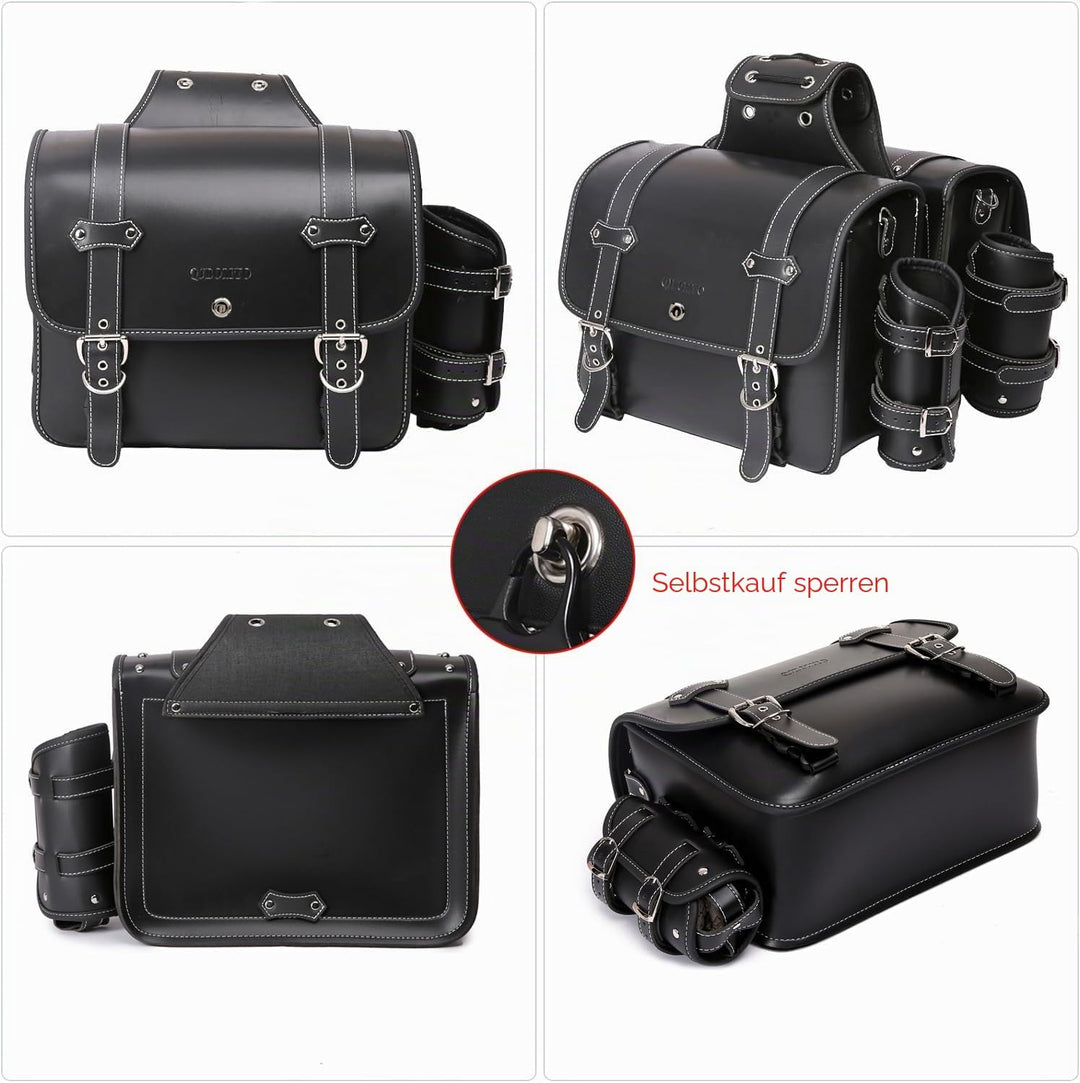Motorrad PVC Leder Werkzeugtasche-Universal Gabeltasche, Lenkertasche Motorrad Rolltasche Satteltasc