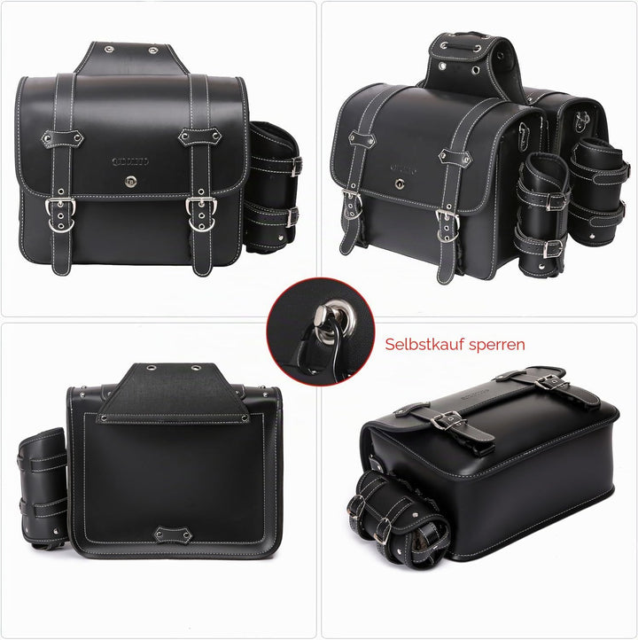 Motorrad PVC Leder Werkzeugtasche-Universal Gabeltasche, Lenkertasche Motorrad Rolltasche Satteltasc