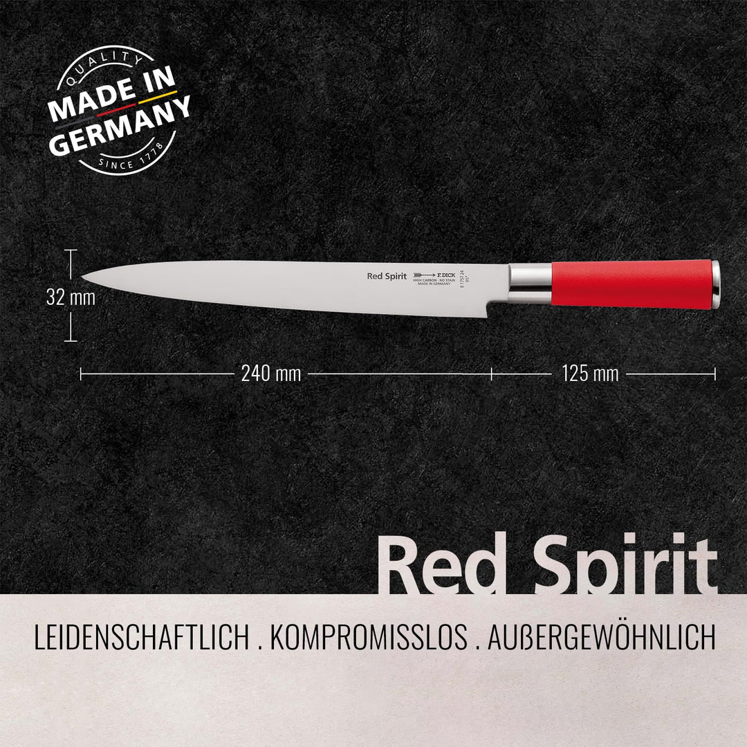 F. DICK CN398 Yanagiba Sushimesser, Red Spirit (Messer mit Klinge 24 cm, X55CrMo14 Stahl, nichtroste
