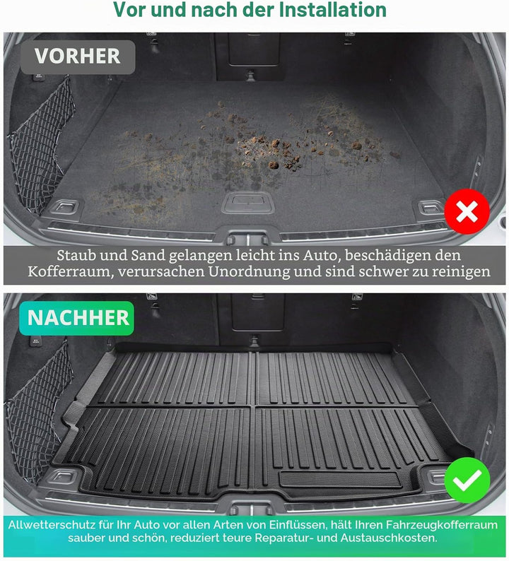 GAFAT 2018-2022 Volvo XC60 Kofferraummatte, XC60 Kofferraumwanne Matten Original 3D Scanner TPO, XC6