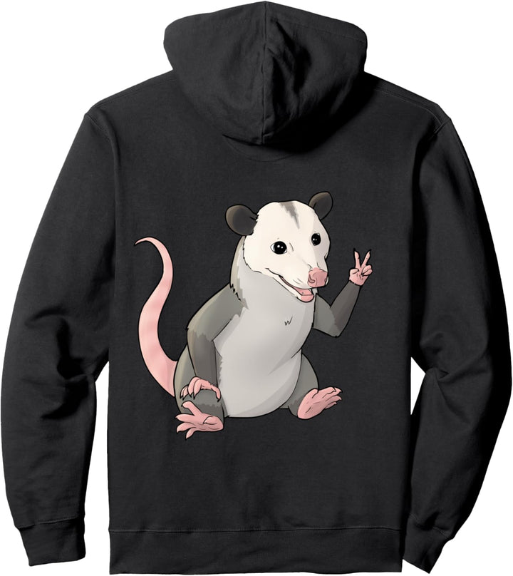 Glückliches sitzendes Opossum Pullover Hoodie