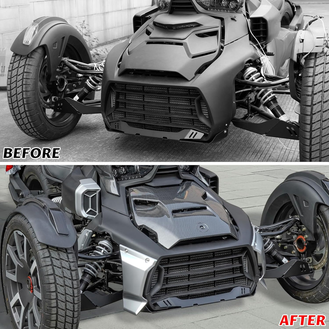 SAUTVS Silberfarbene Frontgrill-Zierleisten für Can-Am Ryker, unterer Grillschutz für Can Am Ryker 6