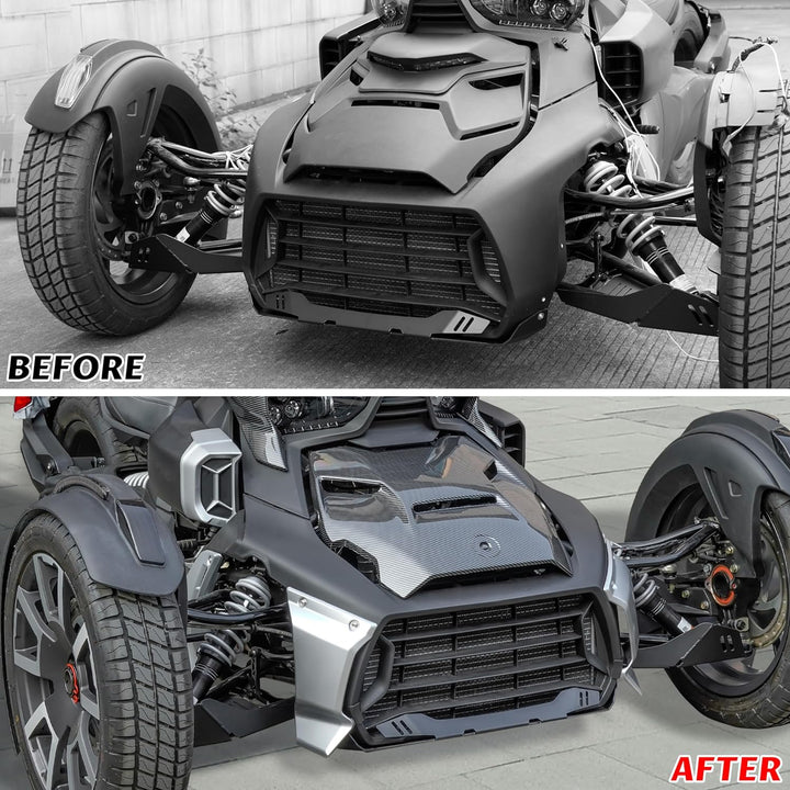 SAUTVS Silberfarbene Frontgrill-Zierleisten für Can-Am Ryker, unterer Grillschutz für Can Am Ryker 6