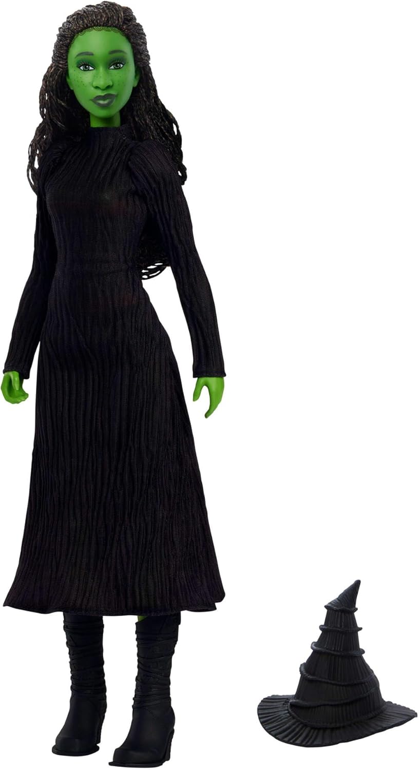 Mattel Singende Wicked Elphaba-Modepuppe und Accessoires, beweglich und mit vom Film inspirierten Lo