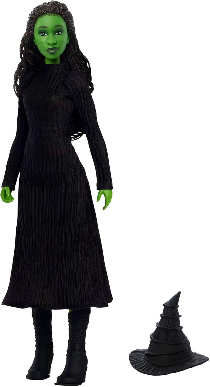 Mattel Singende Wicked Elphaba-Modepuppe und Accessoires, beweglich und mit vom Film inspirierten Lo