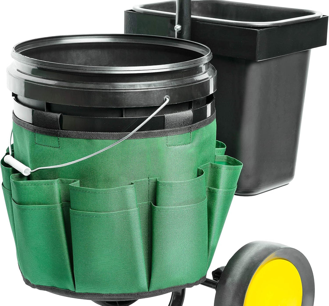 UPP Garten- &amp; Werkzeugtrolley I Transportwagen mit 12 &amp; 20 L Eimer | Gerätehalter und Tasche mit 12
