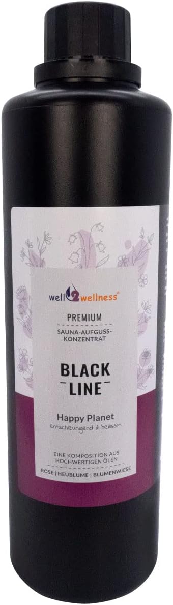 Black Line Saunaaufguss Saunaduft Geschenkset 3 x 500 ml mit Happy Planet, Tropical Feeling und Fres