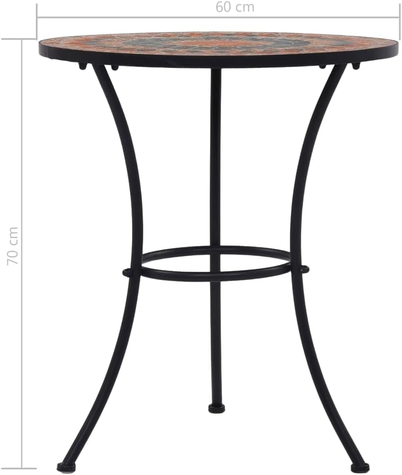vidaXL Mosaik Bistrotisch Gartentisch Balkontisch Mosaiktisch Terrassentisch Tisch Beistelltisch Gar