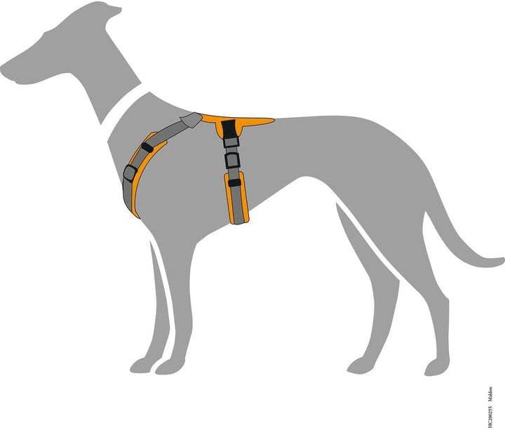 Hunter Hundegeschirr Maldon UP, Farbe: rot/grau, weich gepolstert & komfortabel, stark reflektierend