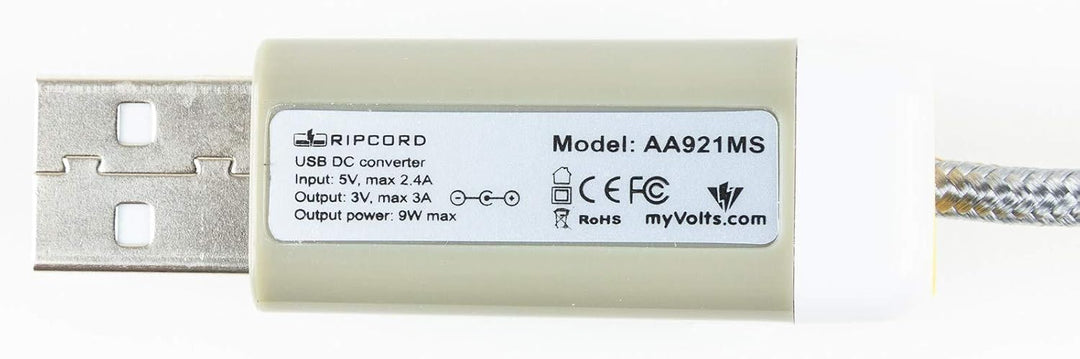 myVolts Ripcord-USB-Ladekabel mit 3V DC Ausgangsstecker kompatibel mit Nintendo Gameboy Pocket, Game