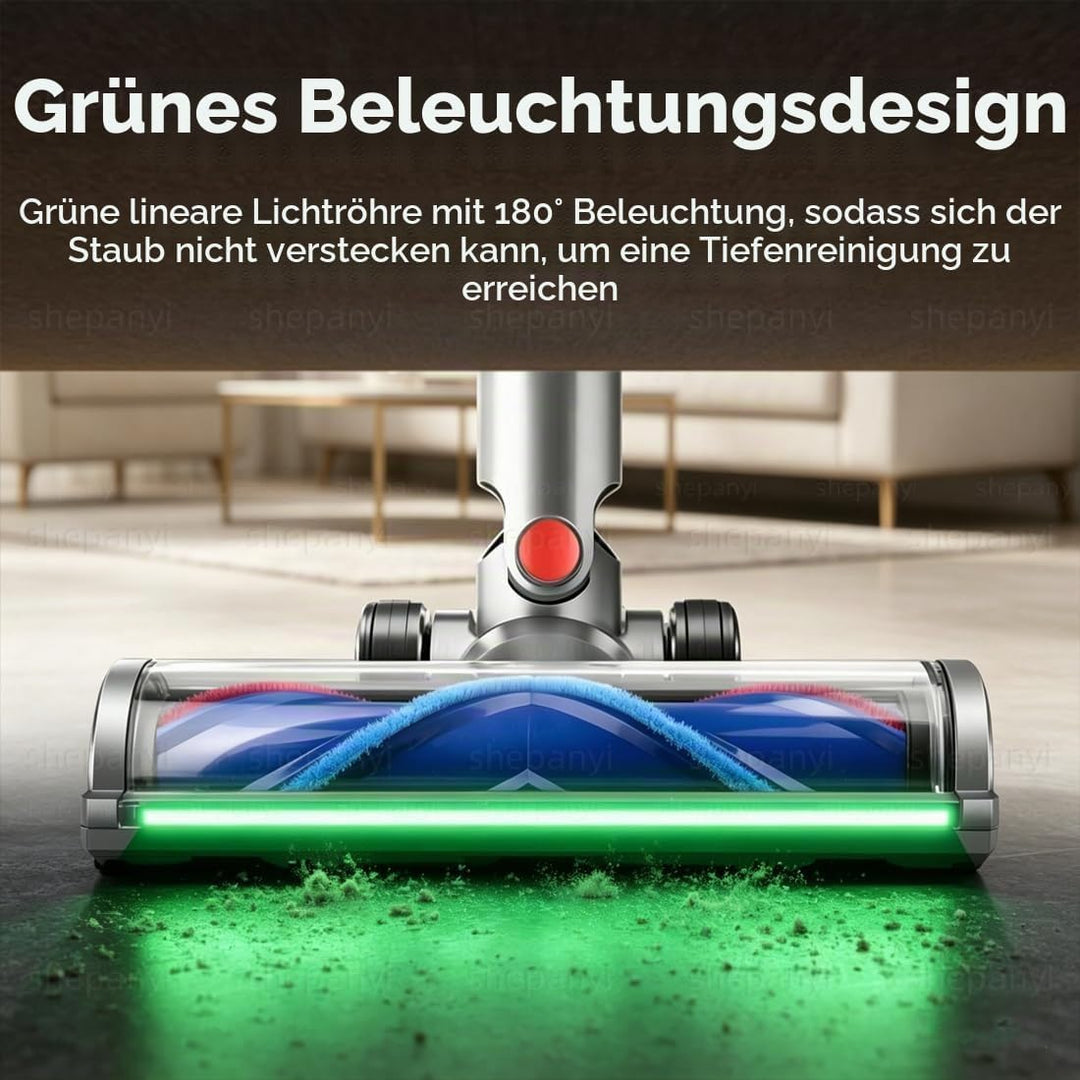 Bürste Ersatzteile kompatibel für Dyson V12 Detect Slim, Zubehör Bodenbürste mit grünem LED-Leuchten