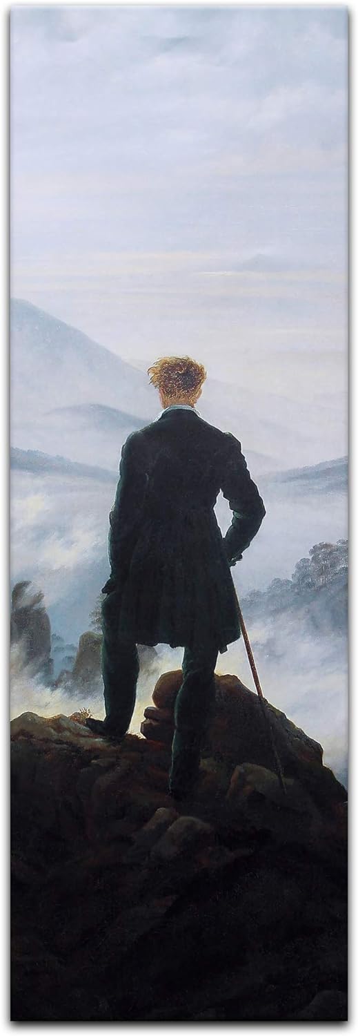 Bilderdepot24 Bild auf Leinwand | Caspar David Friedrich Der Wanderer über dem Nebelmeer in 50x160 c