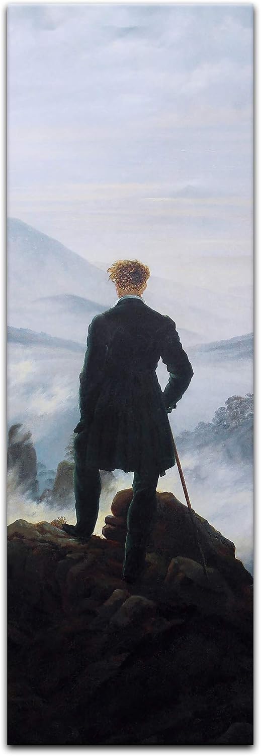 Bilderdepot24 Bild auf Leinwand | Caspar David Friedrich Der Wanderer über dem Nebelmeer in 50x160 c