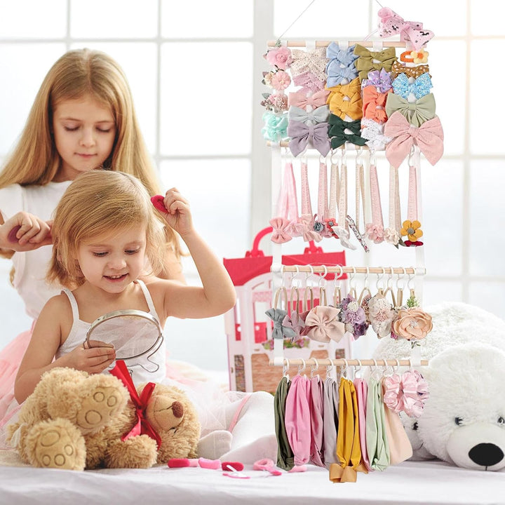 Schleifenaufbewahrung für Mädchen, Headband Organizer, Aufbewahrung Schmuckdisplay Mit 30 Haken Wand