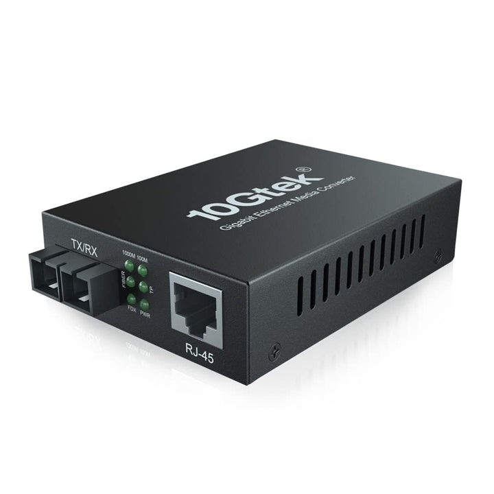 ipolex Gigabit Ethernet Medienkonverter, 1,25G Dual SC Port, SC Glasfaser auf Kupfer RJ45 Glasfaser