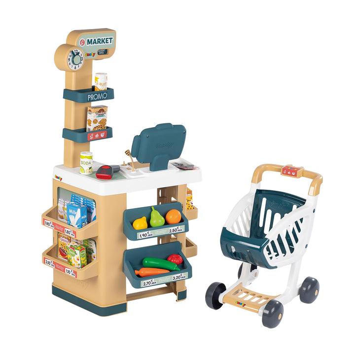 Smoby - Supermarkt mit Einkaufswagen - Spielsupermarkt mit Licht, Sound und Elektronischen Funktione
