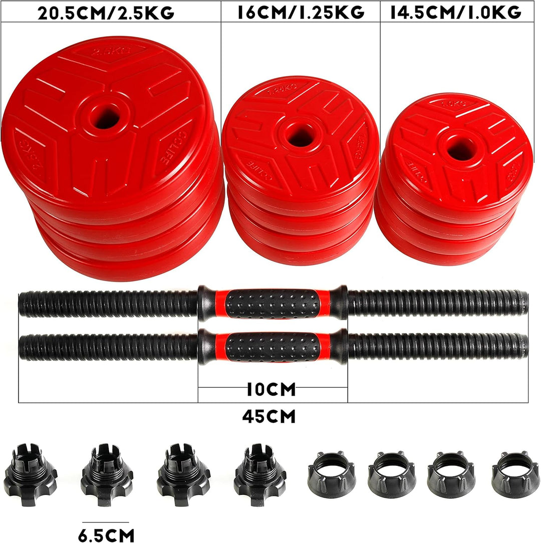 CCLIFE 2in1 Hanteln Set 2er Kurzhanteln Langhanteln verstellbar 20 30 40kg Hantelset professionell D