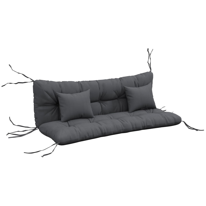 Outsunny 4er-Set Sitzkissen, 150x50 cm wasserabweisend Stuhlkissen mit Bindebänder, Geknüpftem Desig