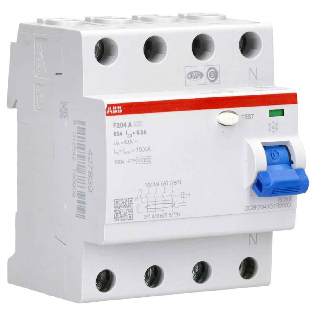 ABB F200 RCCB, 4-polig, 63A, 300mA Typ A 230V ac Single, Single