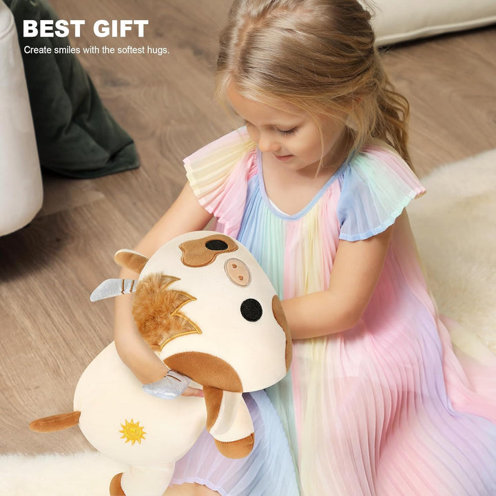 shownicer Plüschtier Kuh Kuscheltier Stofftier Kawaii Kuh Plüsch Kissen Spielzeug Milchkuh Plüsch Wu