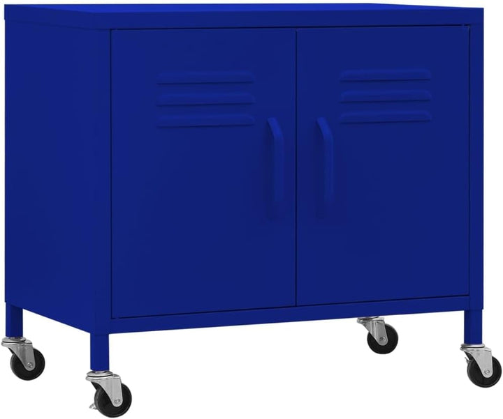 ZQQLVOO Schränke Anrichte Mehrzweckschrank Lagerschrank Marineblau 60x35x56 cm Stahl, Marineblau