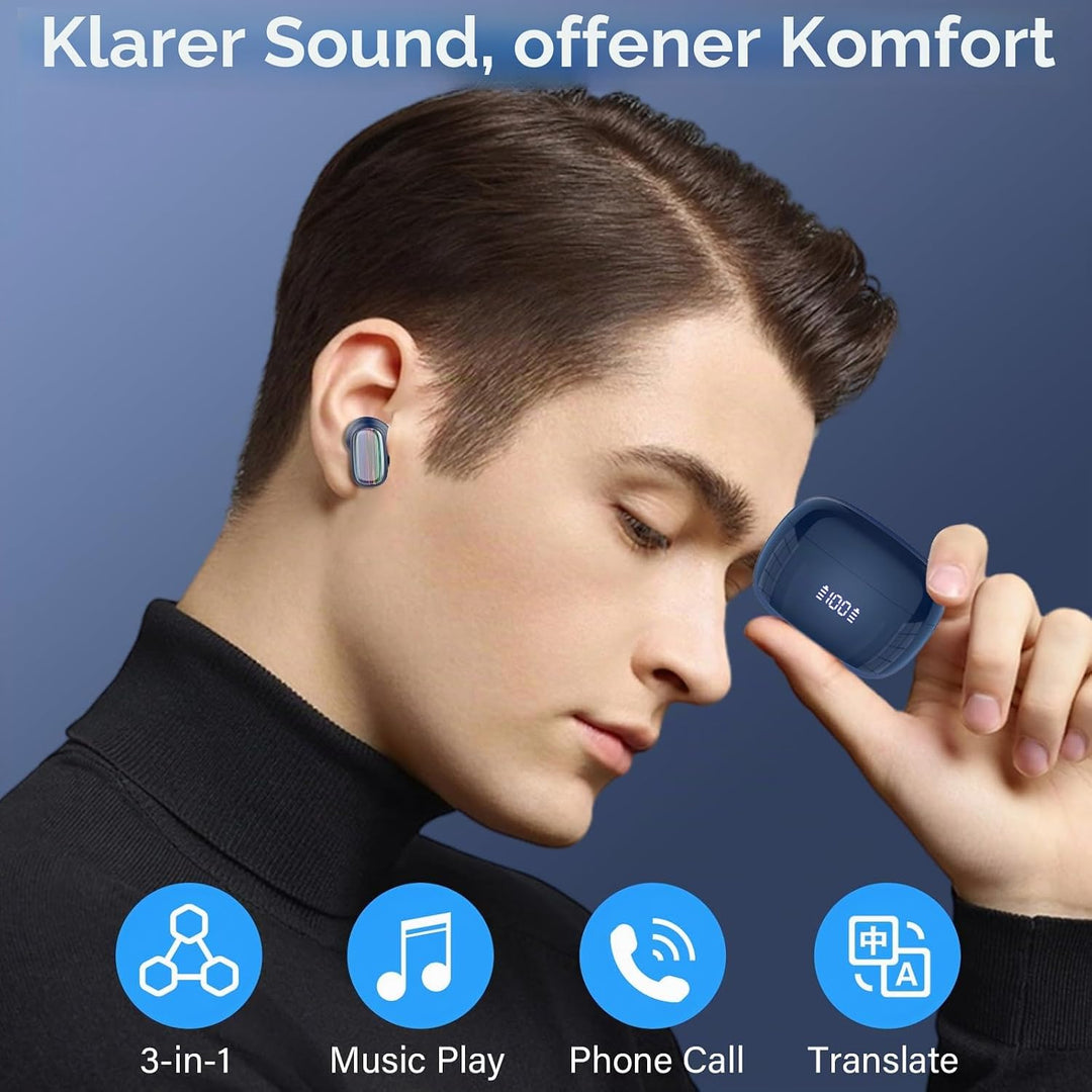 AI Kopfhörer Übersetzer, 3-in-1Echtzeit Sprachübersetzer Kopfhörer, 6 Übersetzungsmodi, 40H Bluetoot