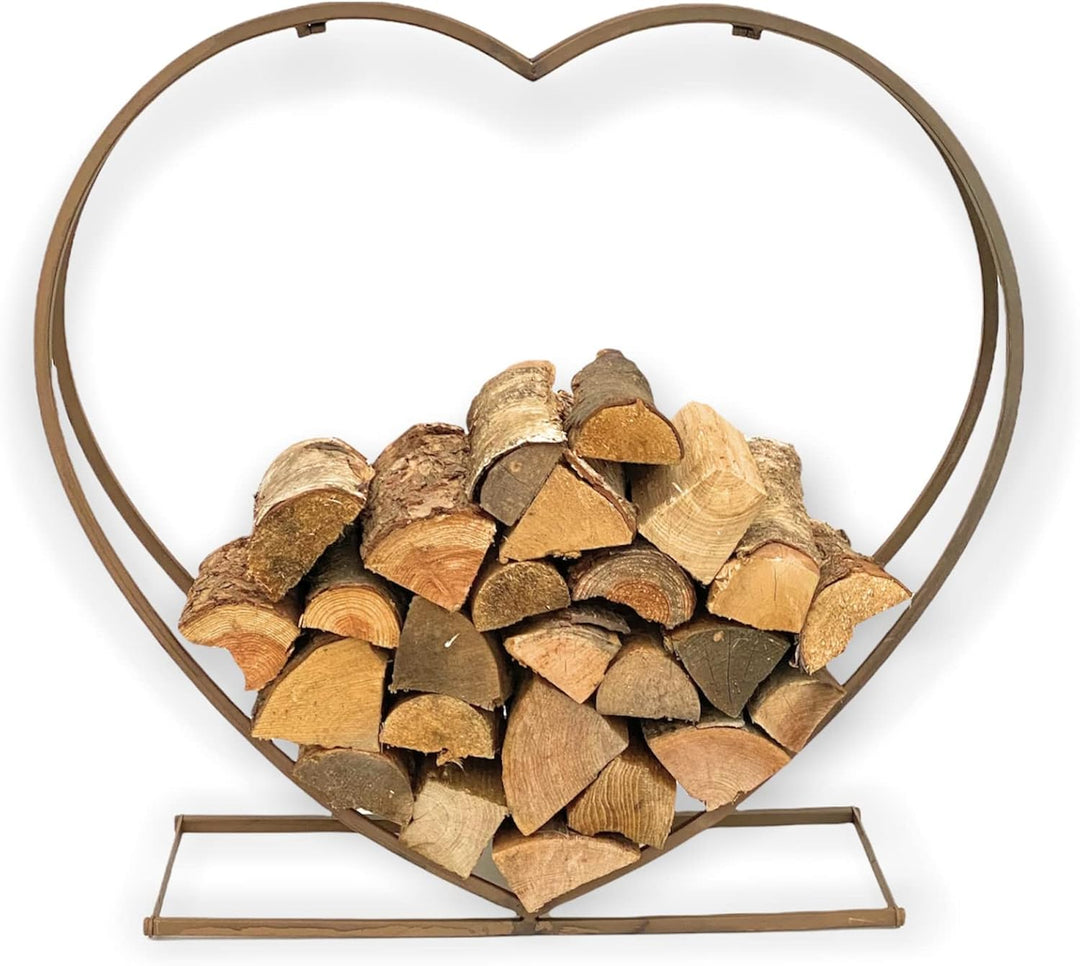 DanDiBo Kaminholzregal Innen Metall Herz Kaminholzständer 2013221 XL 78 cm Holzkorb Kaminholzhalter