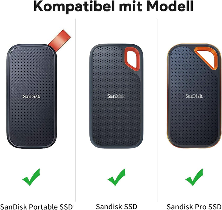 Tasche Hülle für SanDisk Portable/Extreme/Extreme PRO Portable SSD Externe Festplatte, Hart Reise Tr