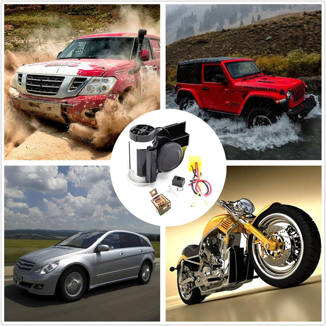 YIYIDA Auto air horn 135DB dual trompete super laute schnecke elektrische pumpe sirene, chrom zink a