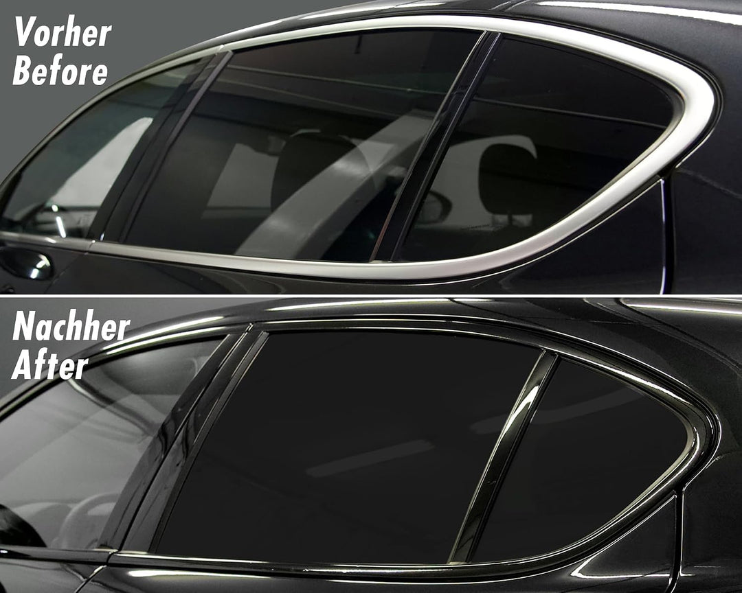 Foliatec Chrome Out Set Auto Zierleisten Folie Zierstreifen zum Folieren von Auto Chromleisten, schw