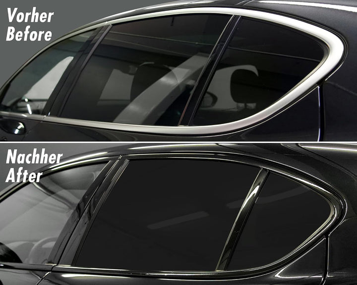Foliatec Chrome Out Set Auto Zierleisten Folie Zierstreifen zum Folieren von Auto Chromleisten, schw