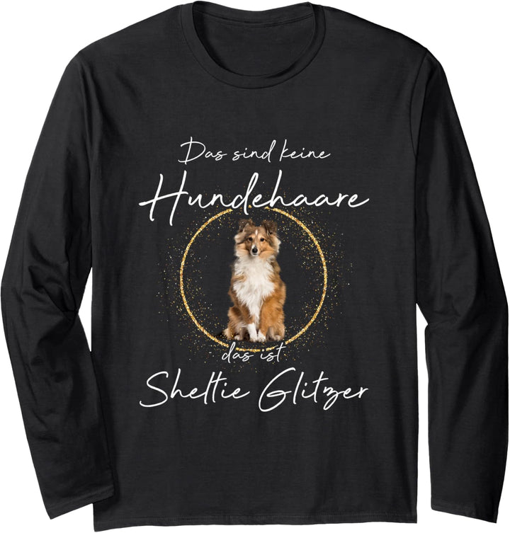 Das ist Sheltie Glitzer Shetland Sheepdog Hund Hunde Langarmshirt