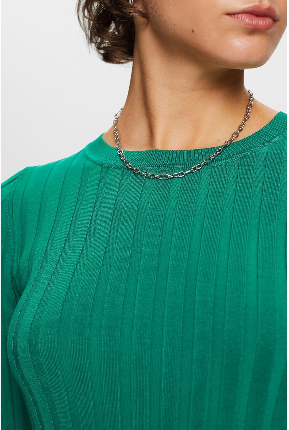 ESPRIT Sweatshirt aus Rippstrick XS Dark Green, XS Dark Green