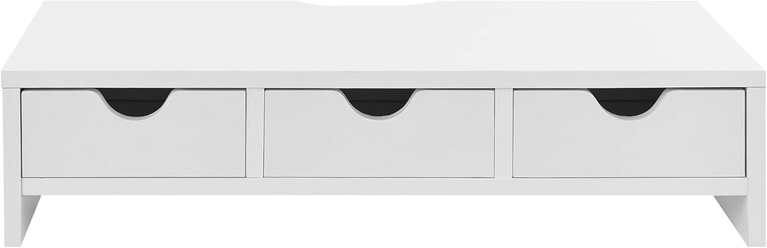 [en.casa] Monitorständer Ruovesi mit 3 Schubladen Monitorerhöhung für Laptop Bildschirme Unterbau bi