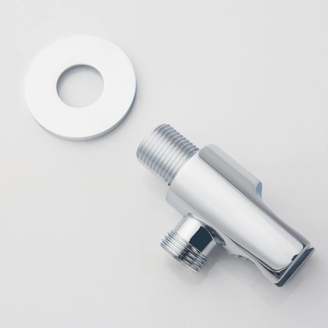 Keymark Wandanschlussbogen mit Brausehalter Chrom, Messing Schlauchanschluss mit Wandbrausehalter, W