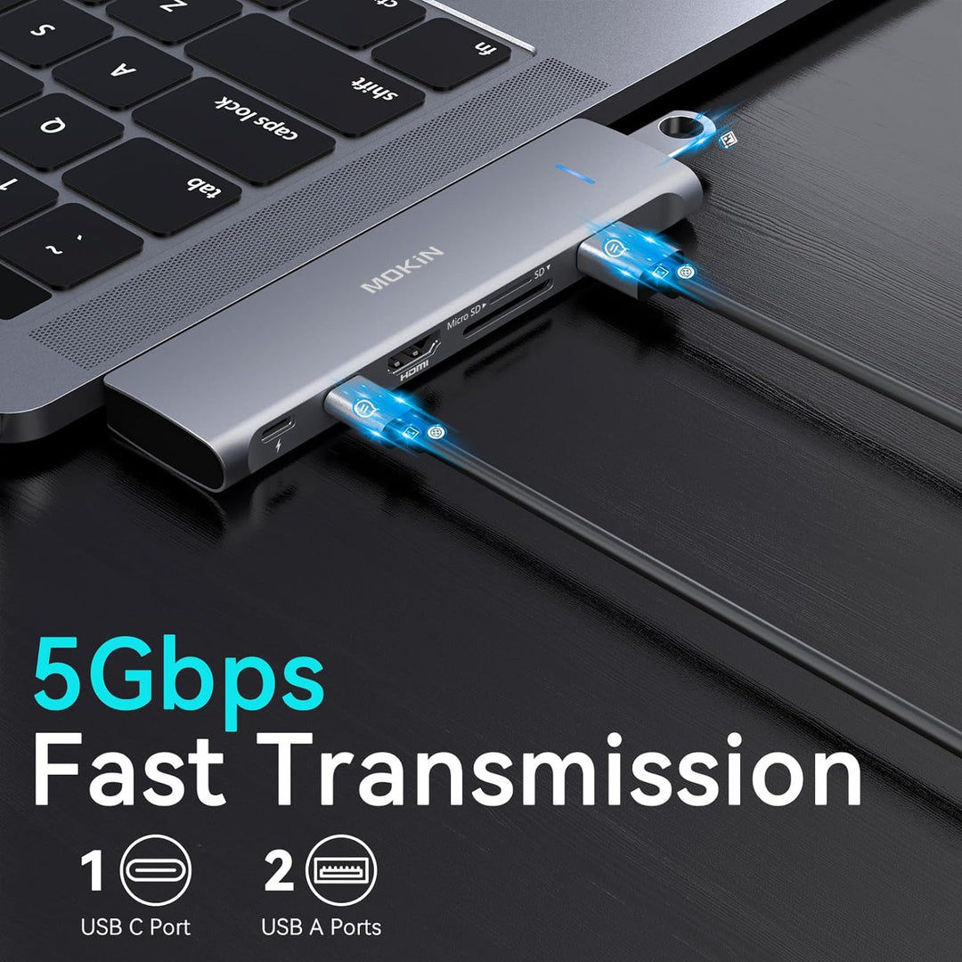 USB-C-Adapter für MacBook Pro 2020, MacBook Pro USB Adapter HDMI MacBook Pro Dongle mit 4KHDMI, 2 US