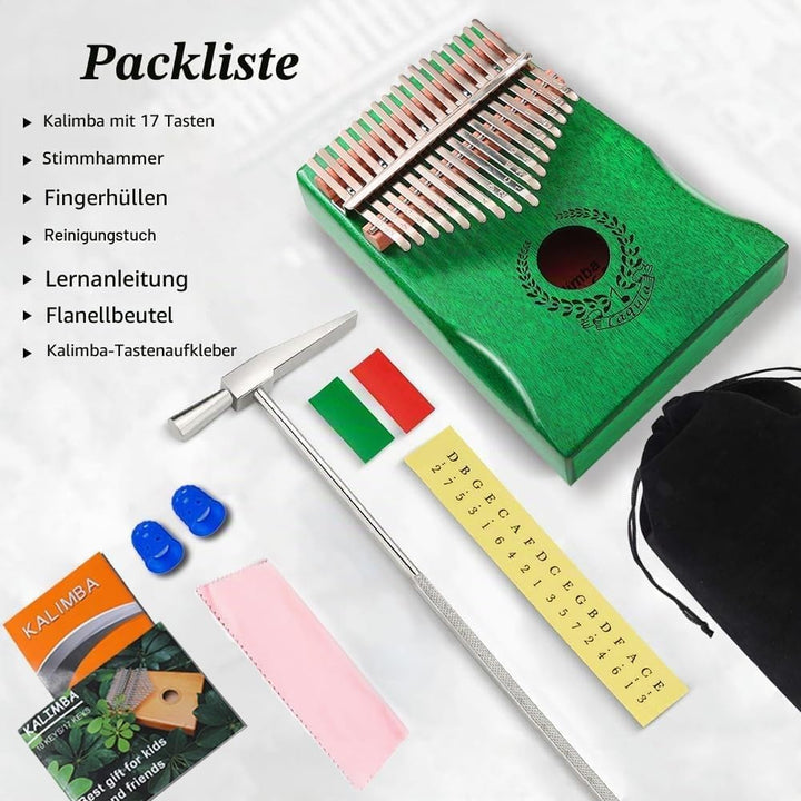 Kalimba 17 Schlüssel Daumenklavier - Tragbares Mbira Sanza Finger Piano Professionelles Musikinstrum