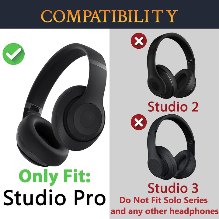 SOULWIT Lammfell Ersatz Ohrpolster für Beats Studio Pro Wireless Noise Cancelling Kopfhörer, Ersatzp