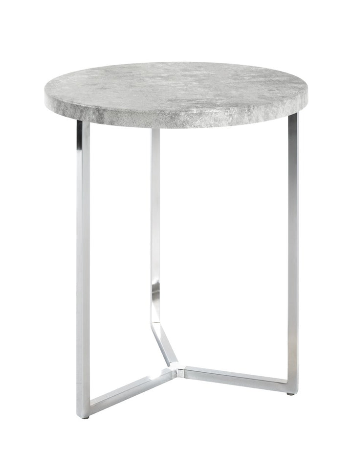 HAKU Möbel Beistelltisch, MDF, chrom-betonoptik, Ø 45 x H 54 cm, Chrom-betonoptik