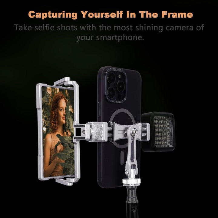 NICEYRIG Smartphone-Vlog-Selfie-Spiegel-Set mit Stativhalterung für 16,7 cm (6,7 Zoll) iPhone 15 14