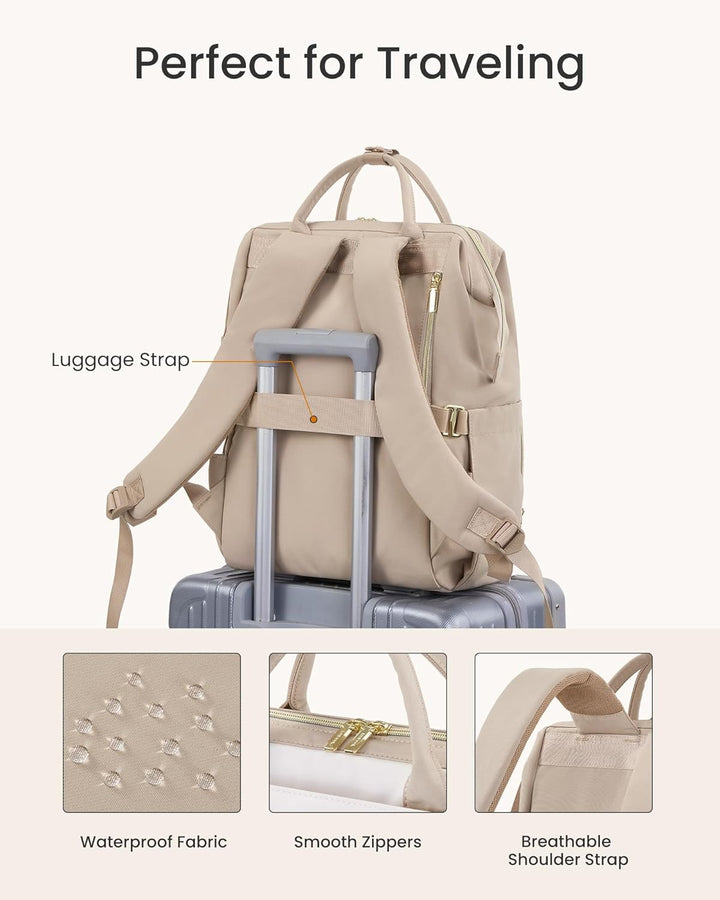 LOVEVOOK Rucksack Damen Gross, 17,3 Zoll Laptop Schulrucksack Teenager Wasserdicht Travel Backpack W