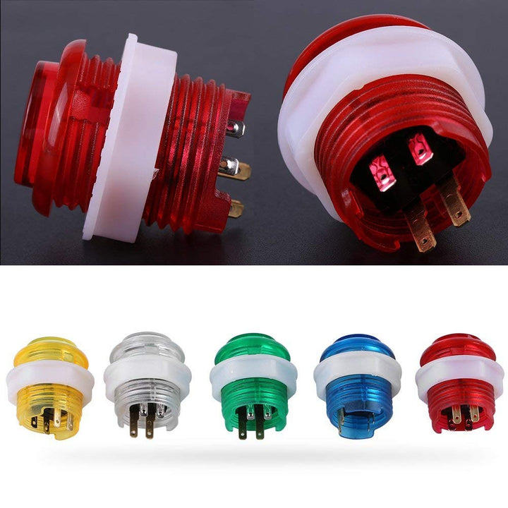 Pssopp 5PC Button LED beleuchtete Drucktasten mit Mikroschalter für Konsolenteile von Machine Games