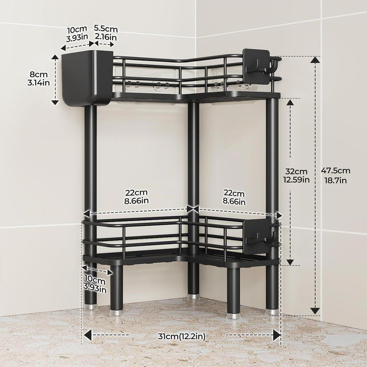 Orimade 2 Stück Duschregal Stehend Rostfrei,Ecke Duschablage Freistehende, Duschablage ohne Bohren f