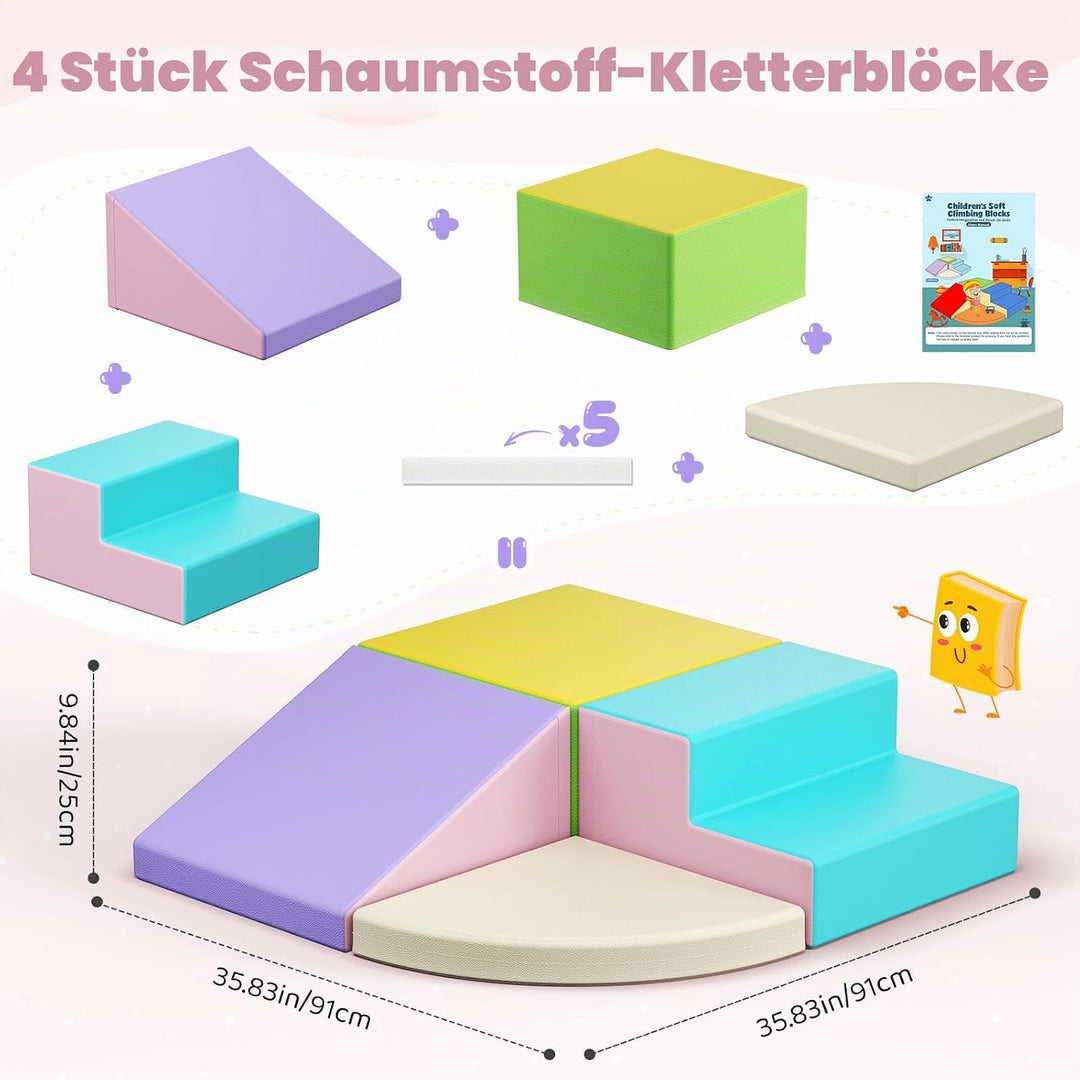 Hoyiyobi Schaumstoff-Kletterblöcke für Kinder, Schaumstoff-Bausteine XXL, Montessori-Spielzeug für