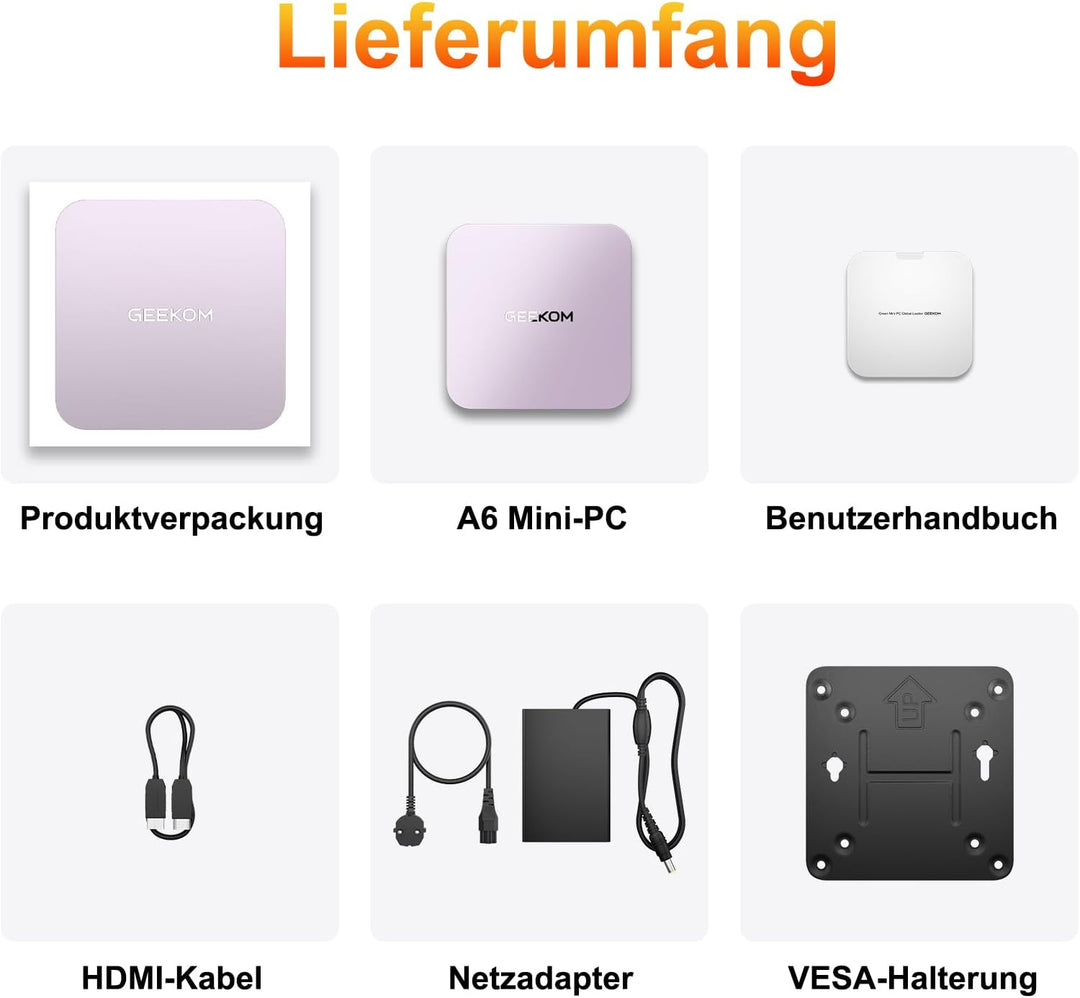 GEEKOM Mini PC A6 Aurora Edition mit AMD Ryzen 7 6800H | Der weltweit einzige europäische Hardware-A