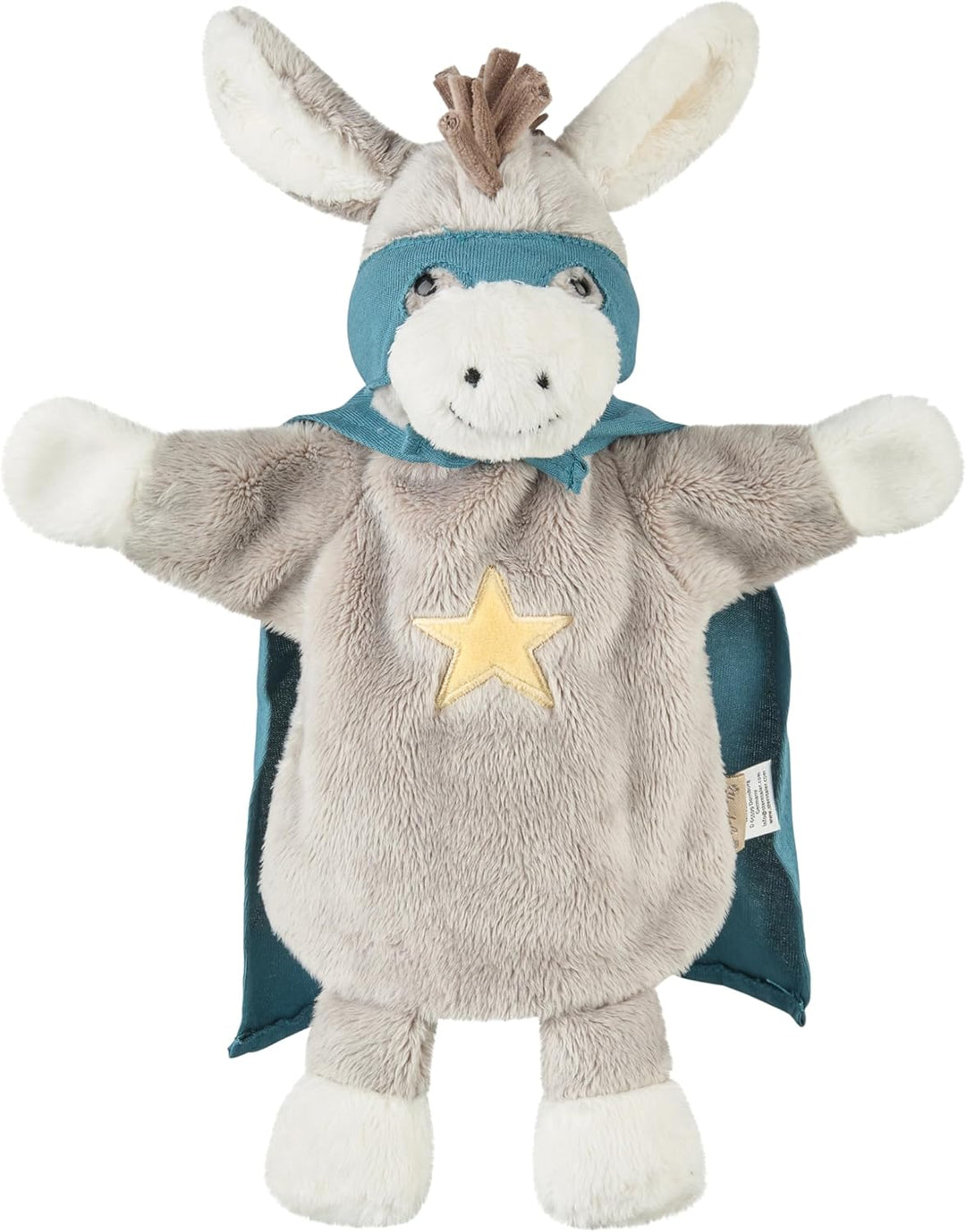 Sterntaler Handpuppe Superheld Emmi aus weichem Flausch, Kinder- und Babyspielzeug, wattierter Kopf,