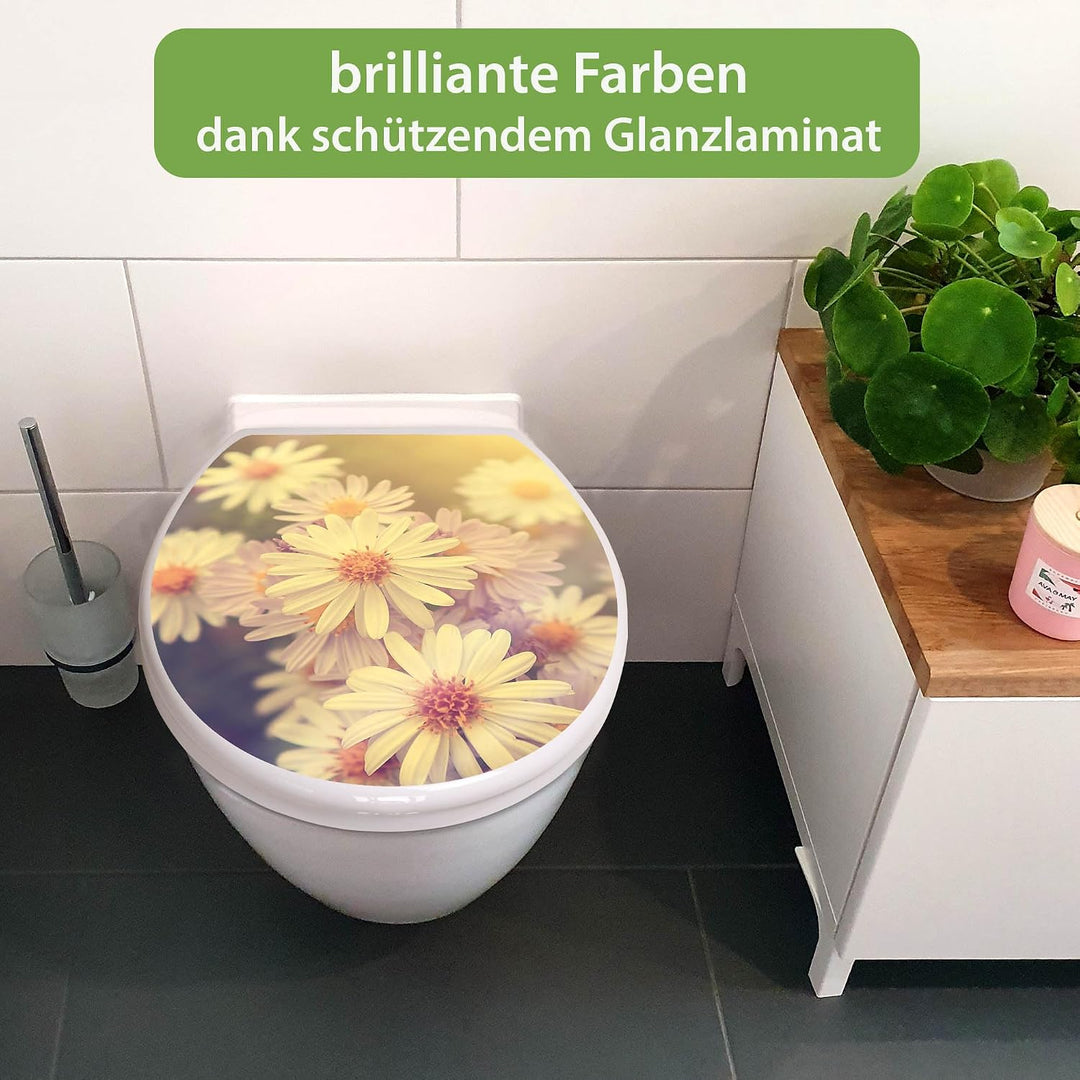 banjado Toilettendeckel mit Absenkautomatik 44,5x37cm - Soft Close Toilettensitz - WC Sitz mit Absen