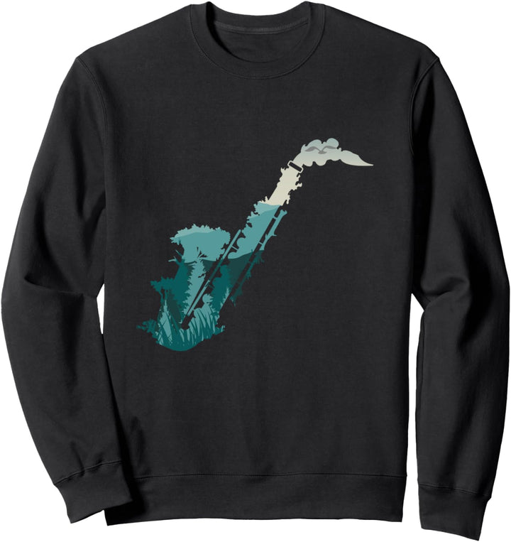 Landschaft Saxophon Instrument Geschenk Für Saxophonisten Sweatshirt